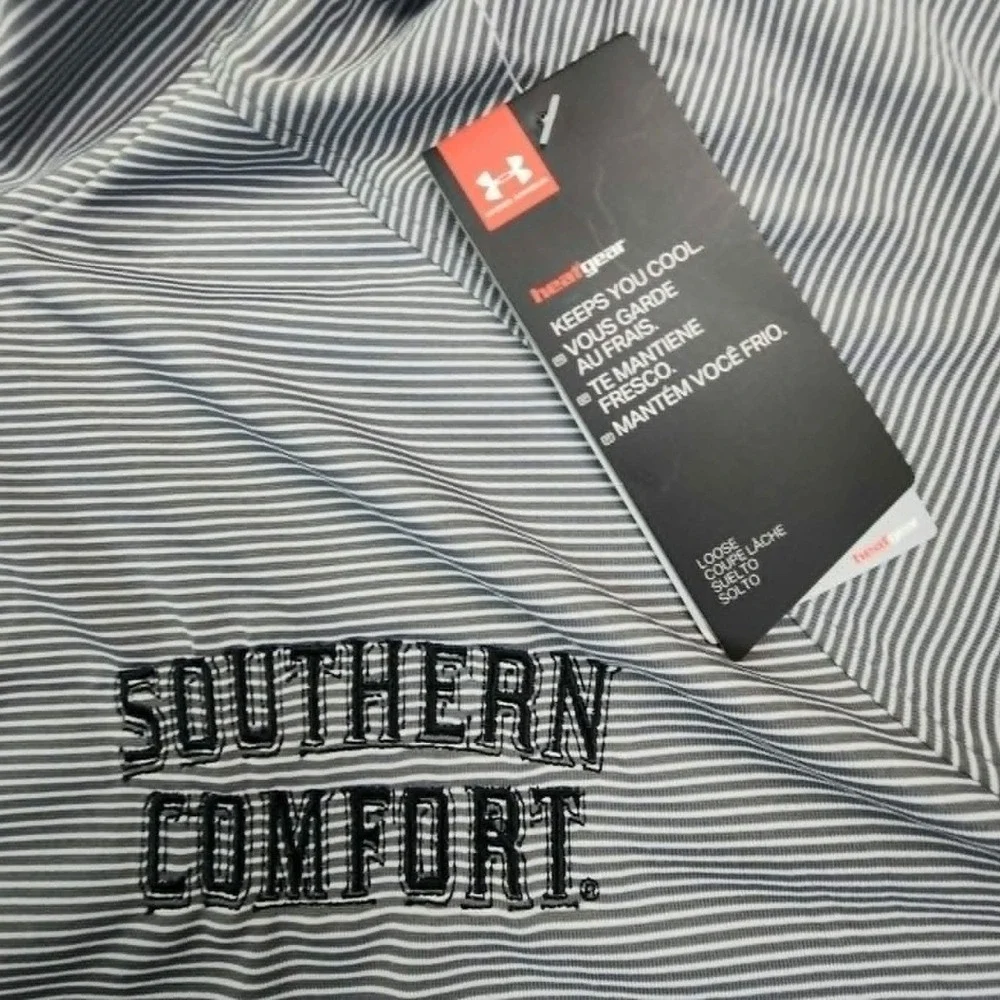 Under Armour Southern Comfort HeatGear Gray Striped Mens 2XL Pullover 1/4 Zip UA